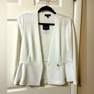Top Shop. White Peplum Jacket. Size 6. Never worn.